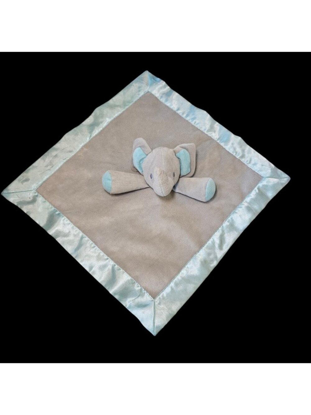 ALDI Little Journey Elephant Lovey Security Blanket Satin Blue Gray Cuddle Buddy